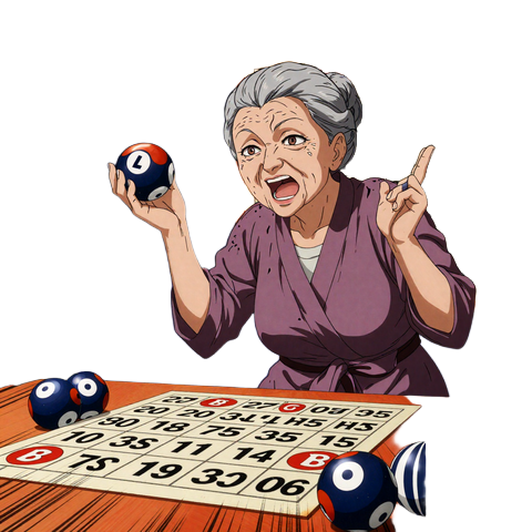 Granny-Sensei moderiert Bingo-Session in Granny's Bingo Room bei SpinGranny Casino