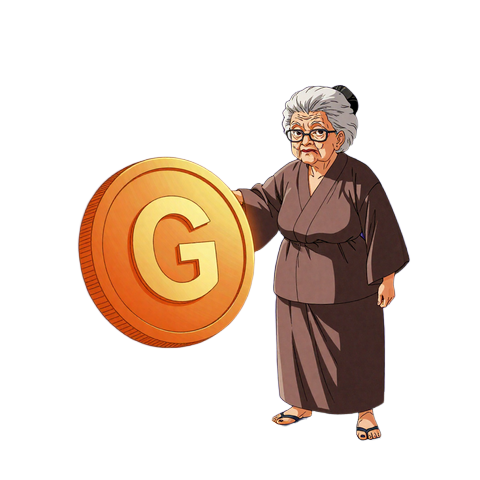 Granny-Sensei erkl&auml;rt das Granny Coins Treueprogramm mit leuchtenden Goldm&uuml;nzen beim SpinGranny Casino